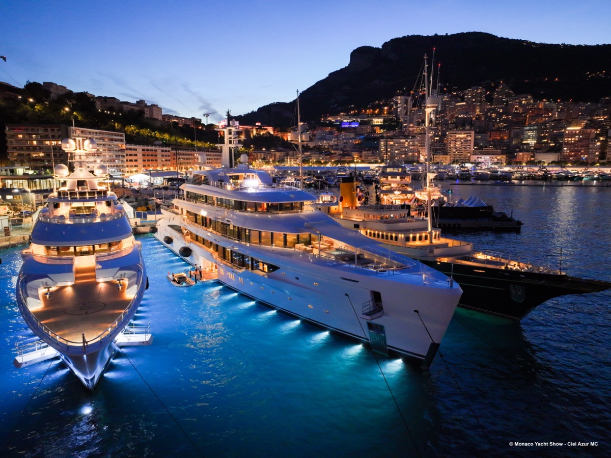 Monaco Yacht Show night